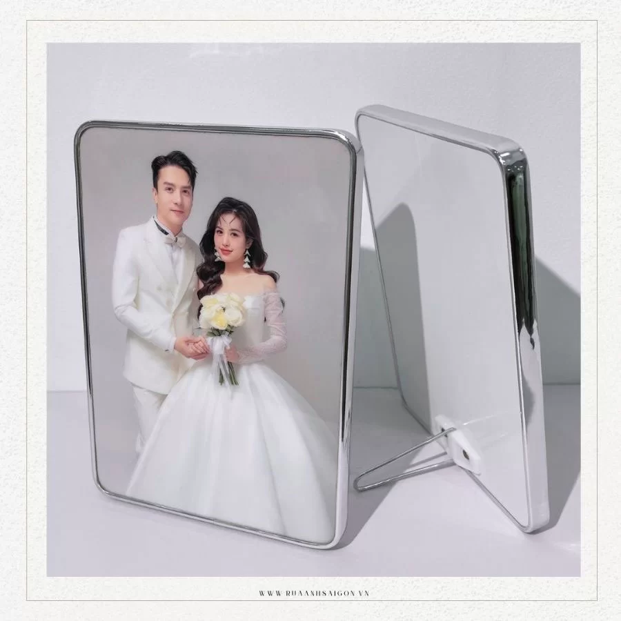Khung ảnh ép gỗ mica bo viền cao cấp dùng cho ảnh cưới và ảnh trang trí